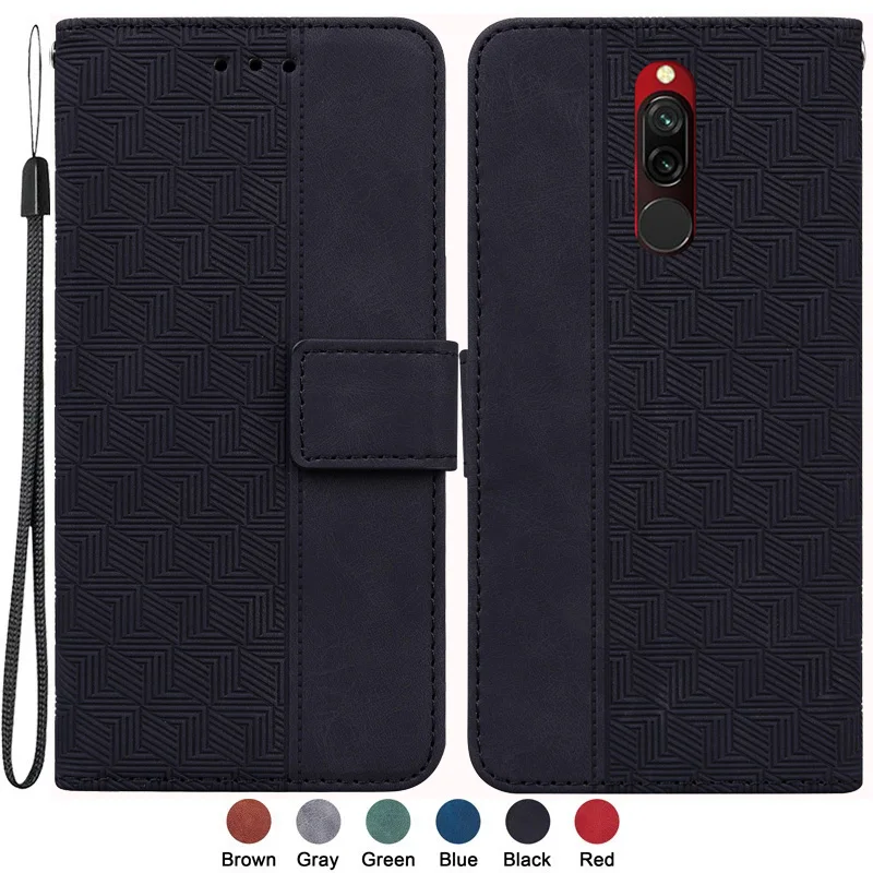 

Case for Xiaomi Redmi 8A Case Redmi8 Leather Cover on for Redmi 8 8a 8 A Capa Soft Silicone Geometric Wallet Leather Phone Cases