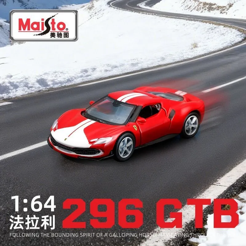 

Maisto 1:64 Ferrari 296GTB Alloy Model Car Exquisite Static Display Collectible for Boys' Car Toy Gift