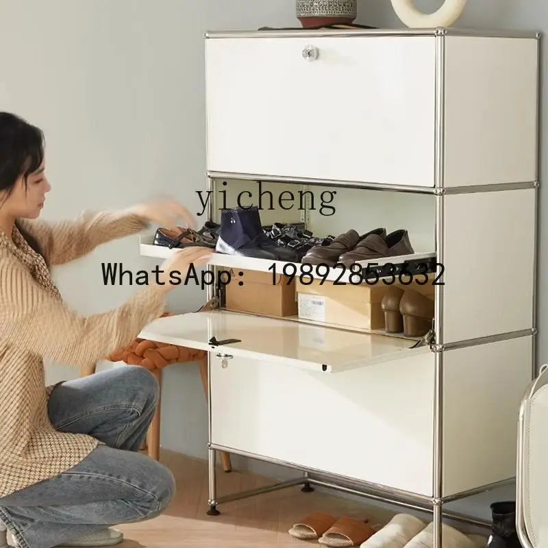 X2 medieval  shoe cabinet, living room entry porch cabinet, household bedroom storage module combination cabinet