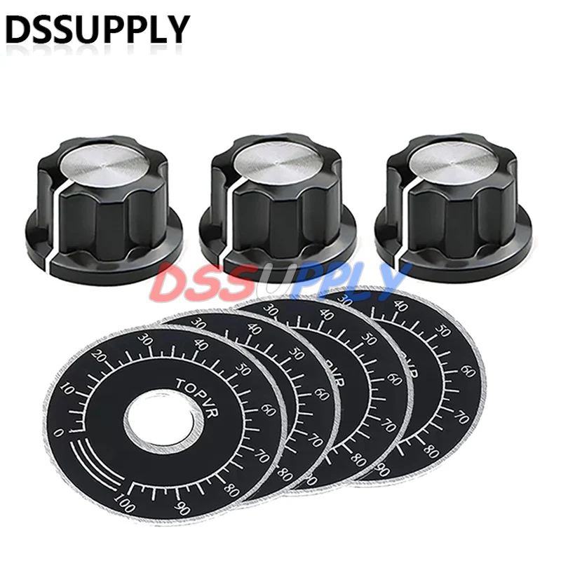 MF-A03 Dial Knob+MF-A03 Bakelite Knob(5+5)Potentiometer Knob Kit With Scale Plate Sheet Scale Digital Potentiometer Set In Stock