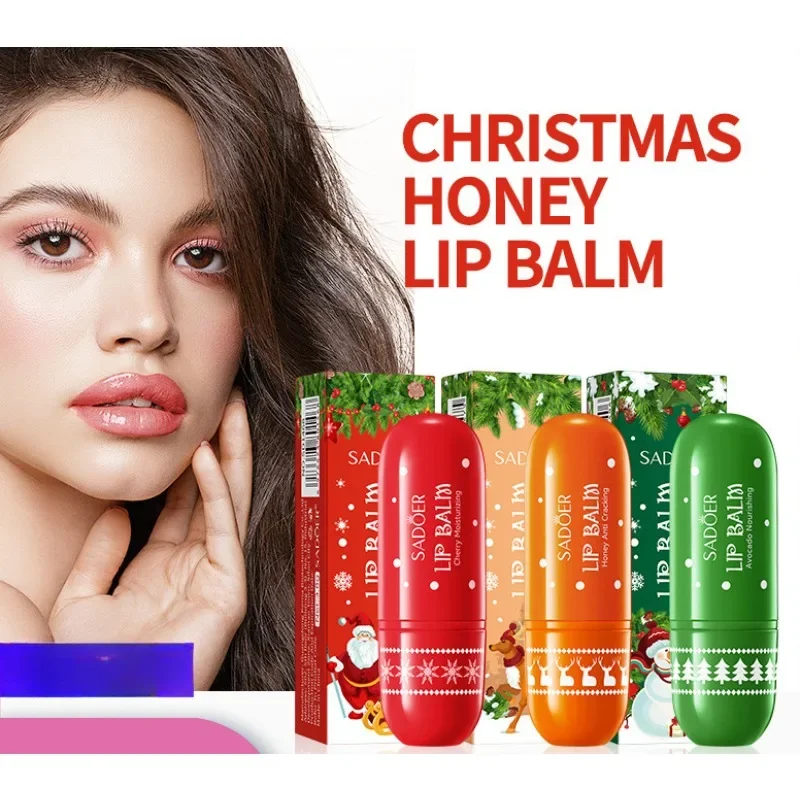 ราคาถูก SADOER Christmas Lip Balm Fall/Winter Lip Balm Set (3 ชิ้น)