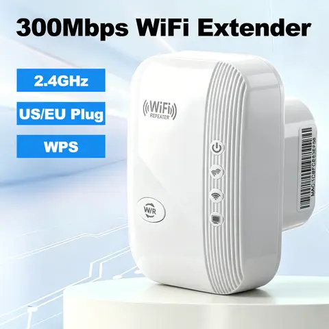 Répéteurs WiFi 300M, amplificateur de signal 2,4 GHz, amplificateur de portée longue distance Ethernet pour la maison et le bureau