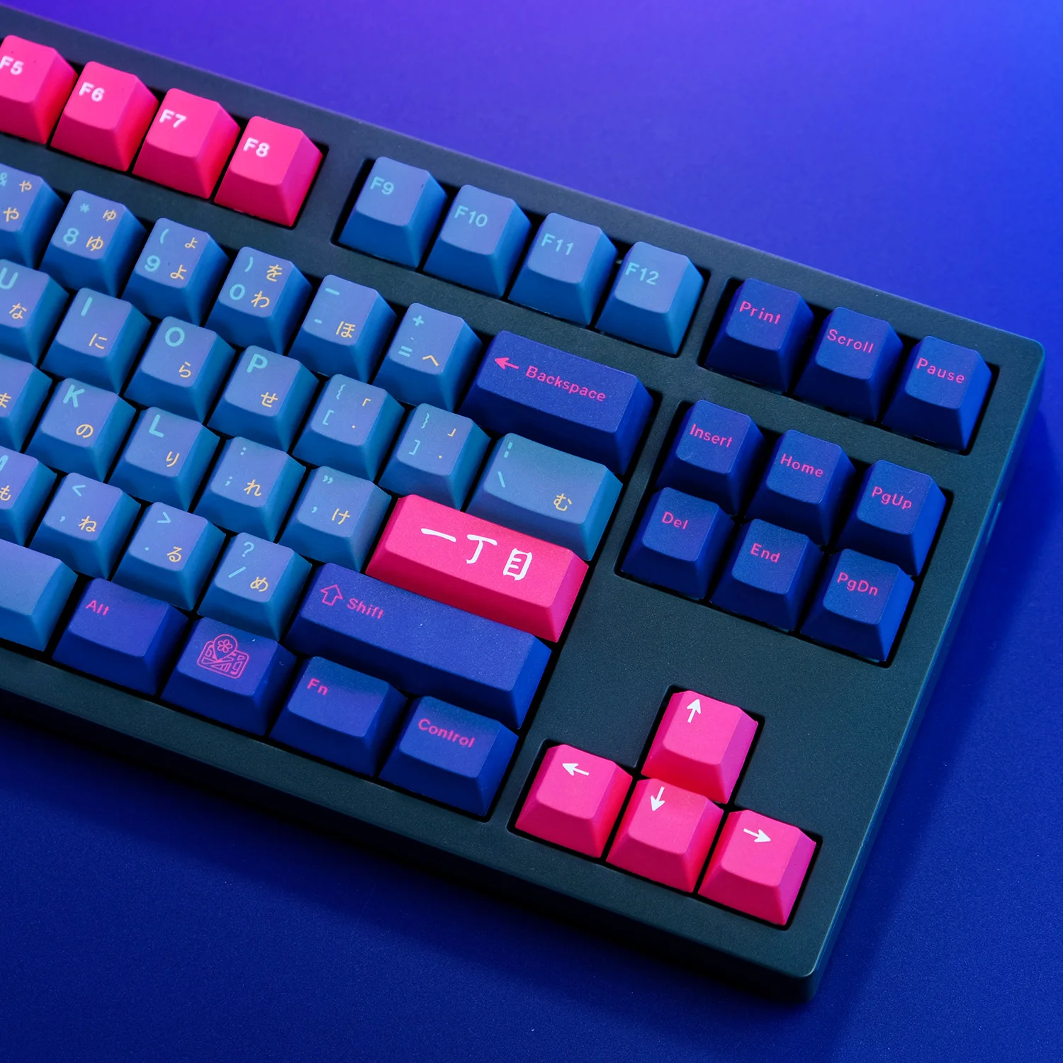 128 Keys Nostalgic Street Scenes Keycaps PBT Cherry Profile Japane Kabukichou Style Keycap for MX Switche Mechanical Keyboard