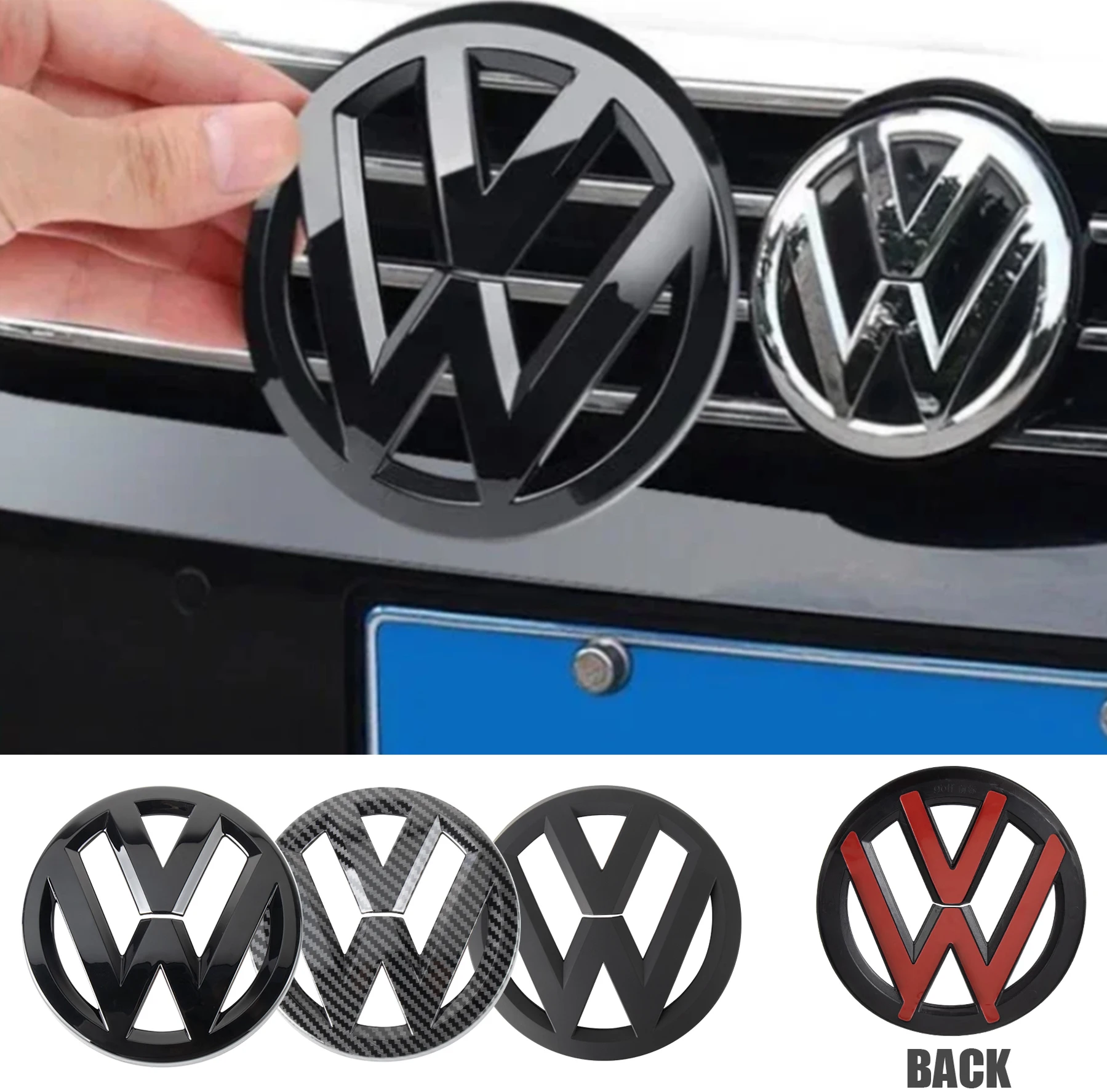 Car Front Grille Emblem Rear Badge Cover Decor Sticker Auto Modification Accessorie For Volkswagen VW Tiguan 2017 2018 2019 2020