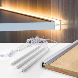LED 언더 캐비닛 라이트 터치 센서, 조도 조절 LED 알루미늄 바 라이트, 책장 주방 와인 캐비닛 백라이트 라미네이트 램프, 12V