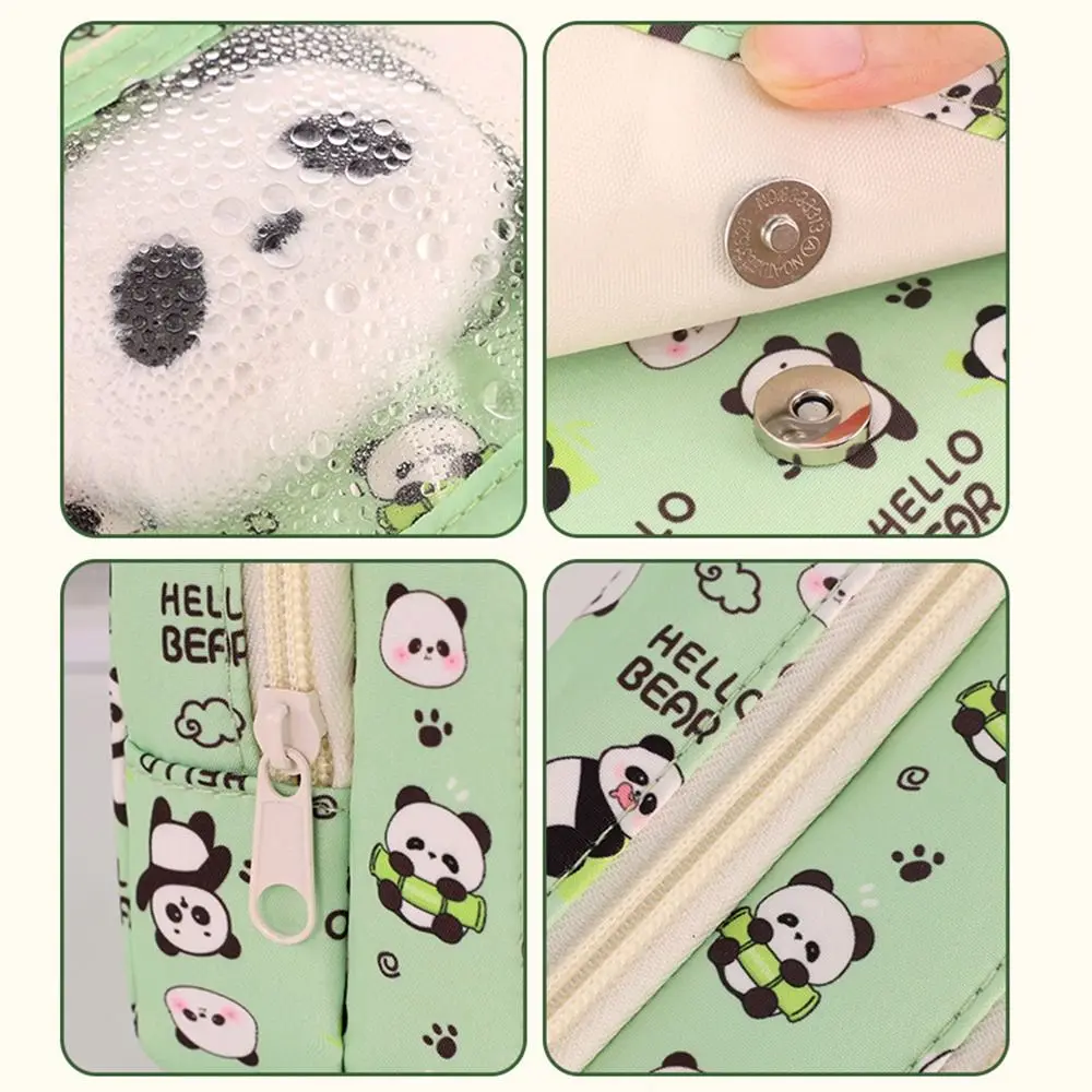 9-Layer Capibara Pencil Bag Panda Creative Capybara Stationery Bag Transparent Pocket Dirt-proof Zipper Pencil Pouch Children