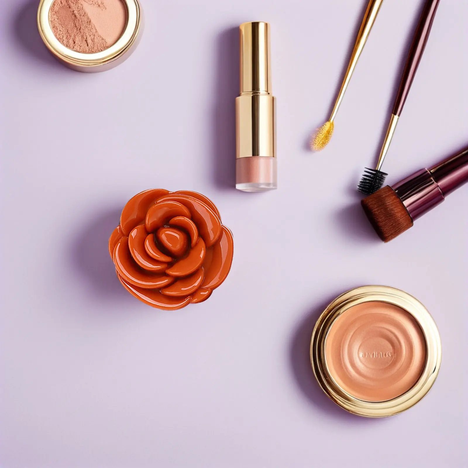 6Pcs Flower Shape Empty Lipstick Container Refillable Case Refill Cream Bottles Travel Portable for Lip Balm Eyeshadow