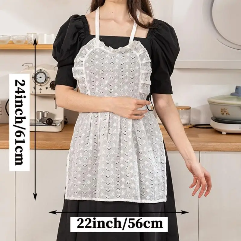 652F Sweet Cooking Kitchen Aprons for Women Girls Chefs Aprons Retro Ruffle Apron Adjustable Restaurant Cake Aprons