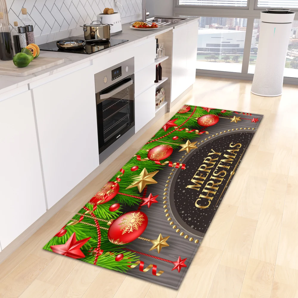 Christmas kitchen non-slip floor mats entrance door  bedroom corridor living room  bathroom balcony decorative carpet