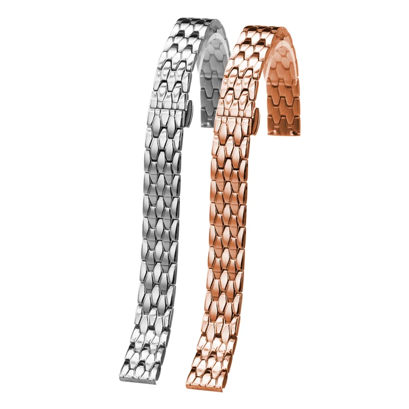 سلسلة ساعة فولاذية دقيقة للنساء ، ساعة خضراء صغيرة ، تتكيف مع Fiyta ، DL21006 DL21007 DL21013 سلسلة Qingcheng ، حجم صغير ، 12