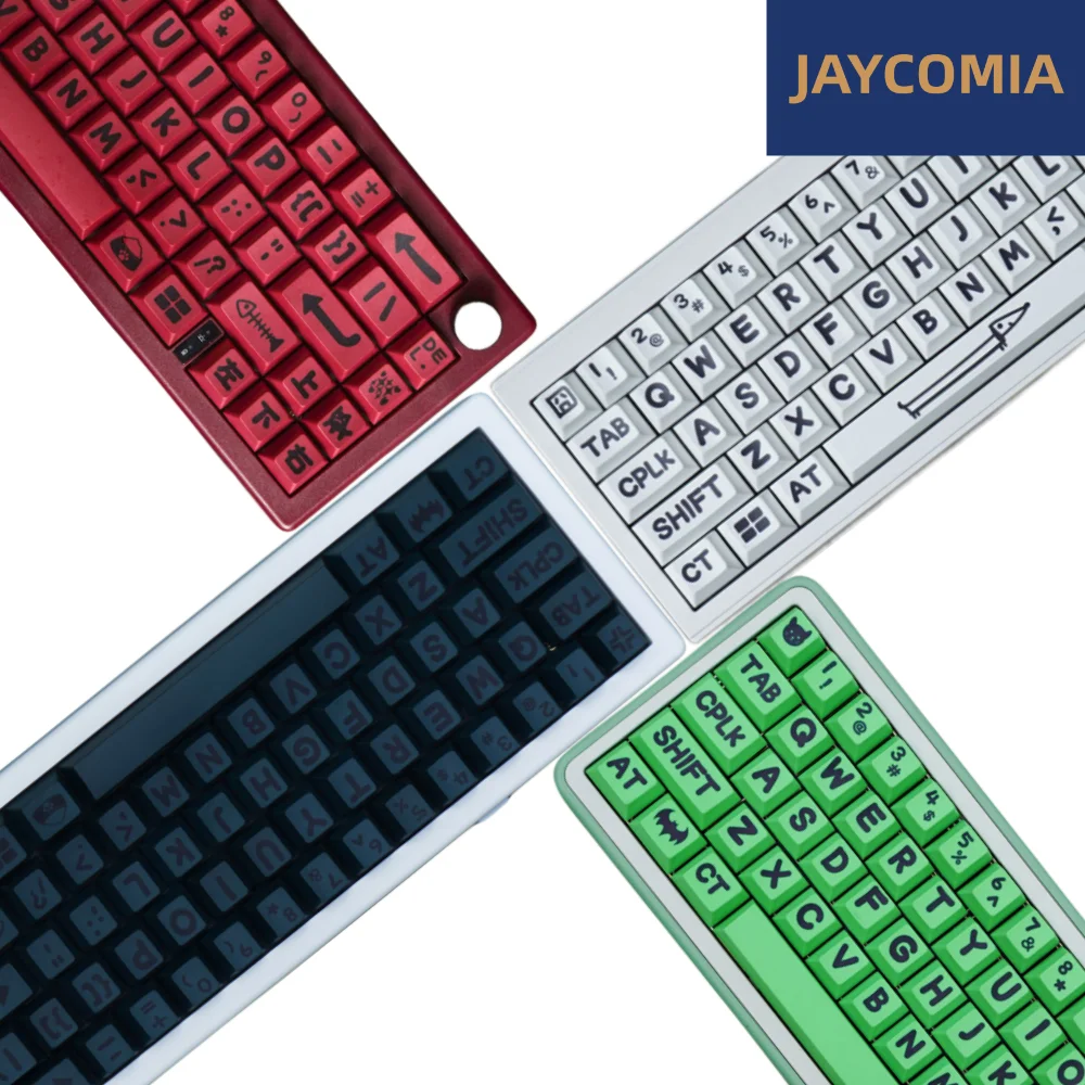 estilo conciso cherry pbt key cap vermelho branco verde grande frente festa animal 138 chaves sublimacao corante para teclado mecanico 01