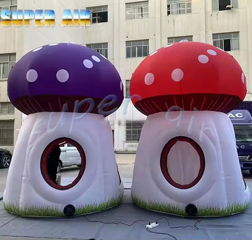 Casa de setas inflable para niños, tienda de campaña con forma de seta, decoración bonita y enorme