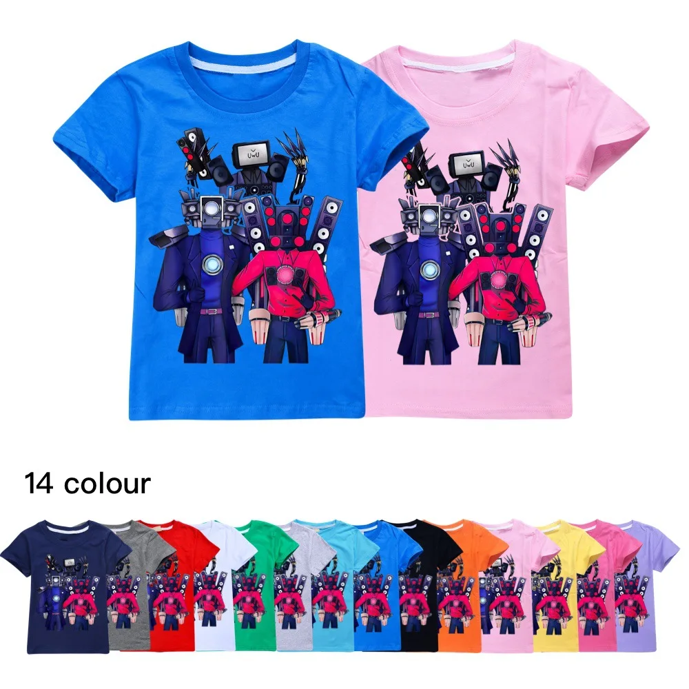 Game Skibidi Toilet Tshirt Kids Short-sleeved 3D Colorful Print Speakerman T-shirt Baby Boys Summer Streetwear Girls Casual Tops