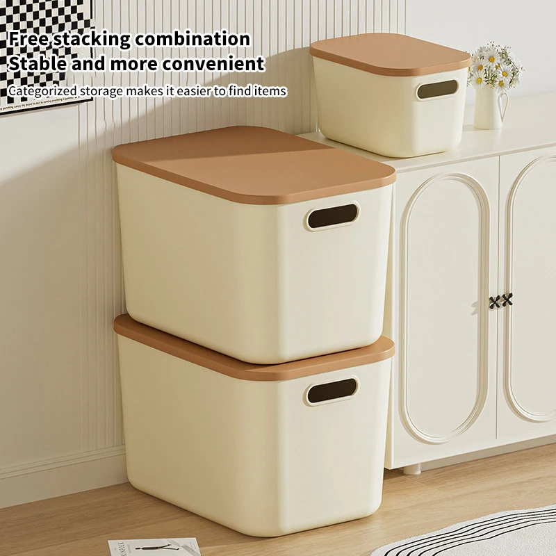 Desk Sundries Storage Box With Lid Wardrobe Clothes Drawer Plastic Storage Basket Container Organizer For Cosmetics Small Things