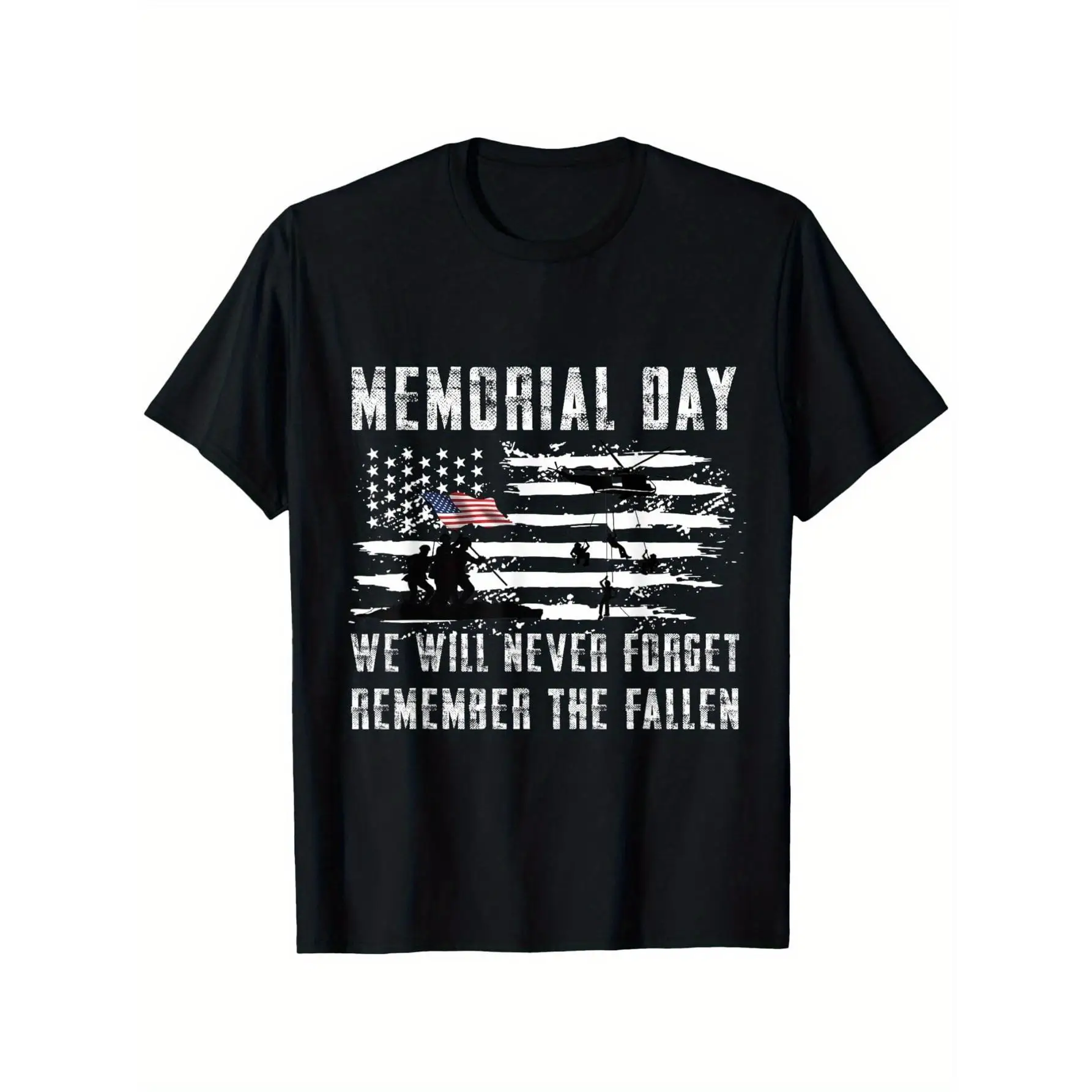 

Memorial Day T-shirt for Men US Soldier Graphic Tee Remember The Fallen Military Veteran Gift