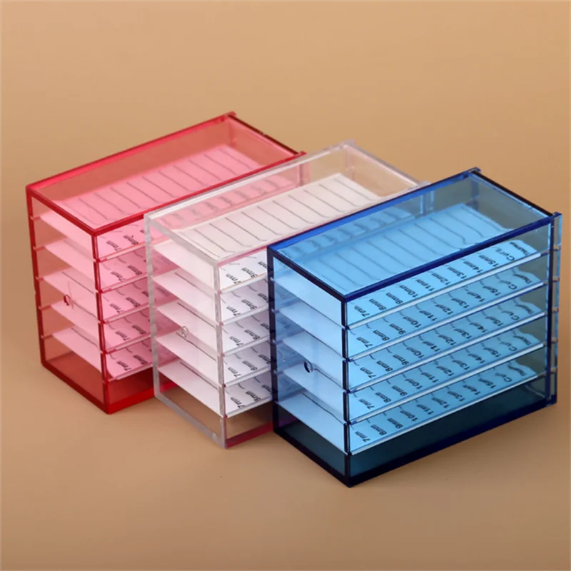 

1PC 5 Layers Acrylic Eyelash Extensions Storage Box With Scale Pallet Lash Organizer Holder Display Stand Makeup Tools Supplies
