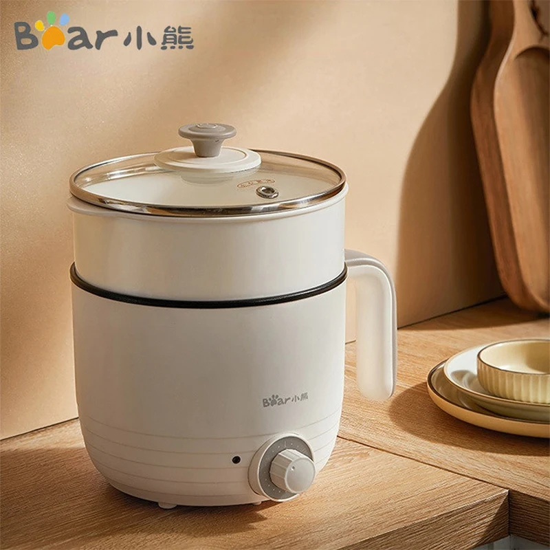 Bear Electric Cooker Mini Electric Skillet Student Dormitory Instant Noodle Hot Pot Cooking Integrated Drawer Multi Cooker