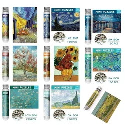 150pcs test tube jigsaw puzzle Van Gogh Painting Puzzles with Puzzle Storage Tray Plastic Sorting Tray Jigsaw Aids