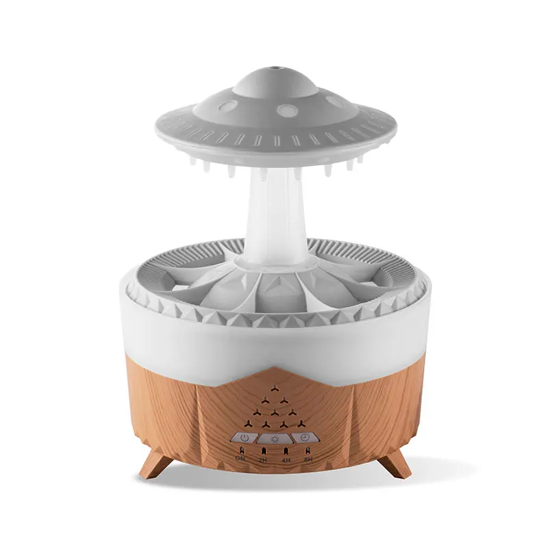 350 ml regenwolk aromatherapiemachine, luchtbevochtiger, mini-afstandsbediening, regendruppel kleur LED-nachtlampje, diffuser voor etherische olie