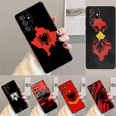 Cover For Samsung Galaxy S24 Ultra S21 S22 S8 S9 S10E Note 10 20 Plus FE S23 Albania flag Phone case Coque