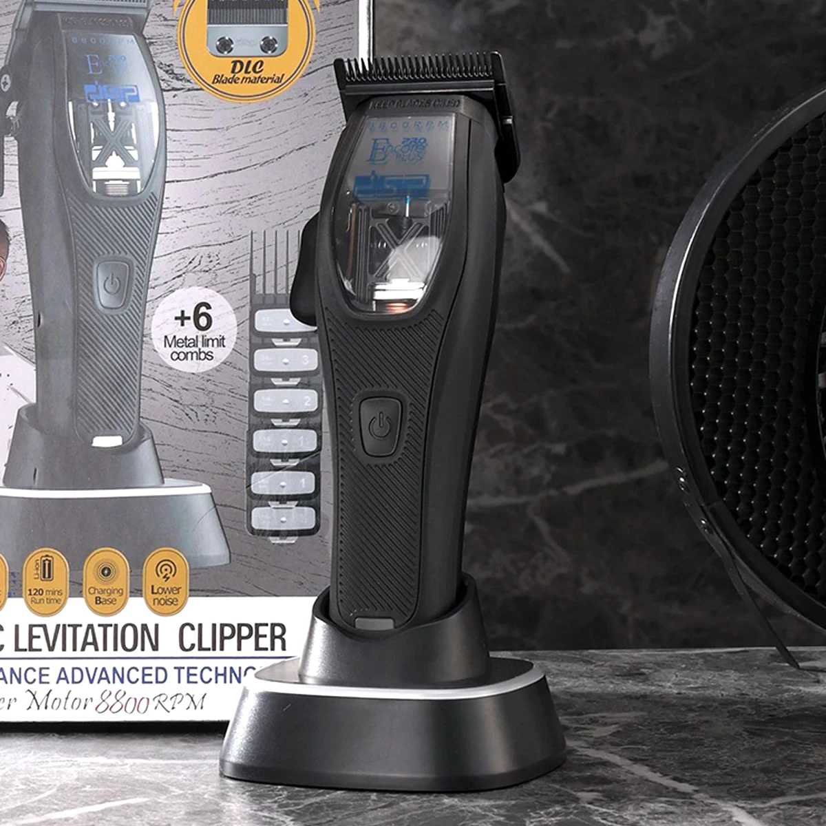 Gobo-プロの男性用バリカン,磁気モーター,LCD,USB充電器,dlcブレードトリマー,9900rpm