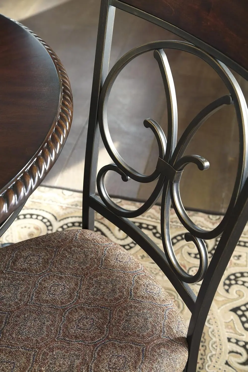 Sedia da pranzo con cuscino, 4 pezzi, marrone