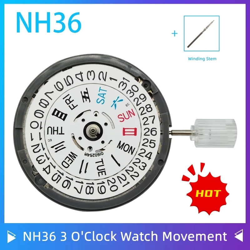 Automatic Watch Movement Men\'s Parts Mechanical Watch Movement NH35 / NH36 Movement Watch Replace Accessory