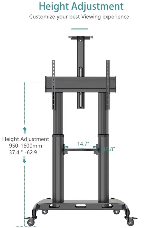 Universal Mobile TV Stand Rolling TV Cart with Mount with Motorized TV Lift for  inch 50''-80''