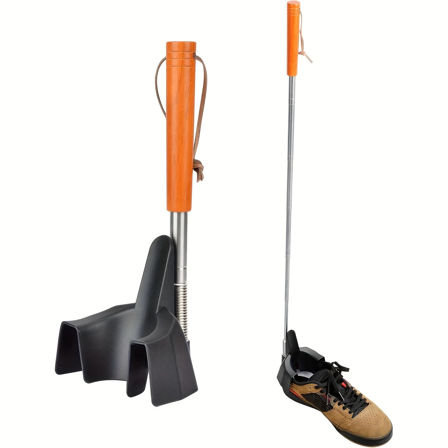 31 Inch Telescopic Shoe Horn Long Handle, No Bend Shoe Helper Shoe Funnel for Elderly, Suitable for Sneakers and Soft Shoes