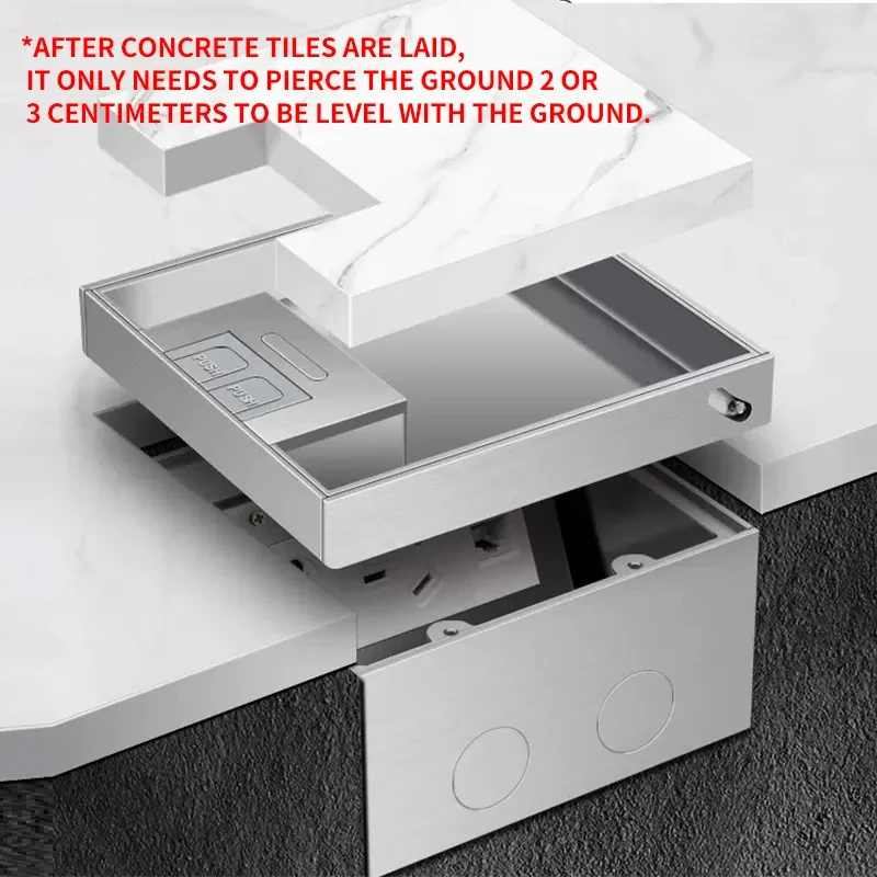 Flat Floor Hidden Socket - Suitable for European/American/Israeli/Brazilian/French Style - 304 Stainless Steel