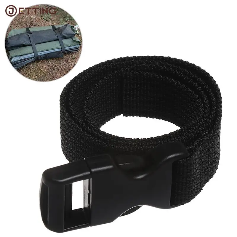 0.5~3M Black Durable Nylon Travel Tied Cargo Tie Down Luggage Lash Belt Strap With Cam Buckle Travel Kits Outdoor Camping Tool