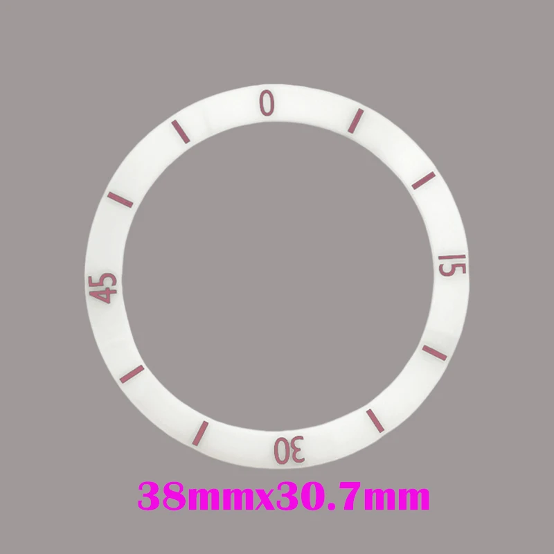 

38mm Watch Bezel Insert Ceramic Ring Replacement Oblique Black/White Bezels for SKX007 SKX009 SRPD Watch Case NH35 NH36 Parts