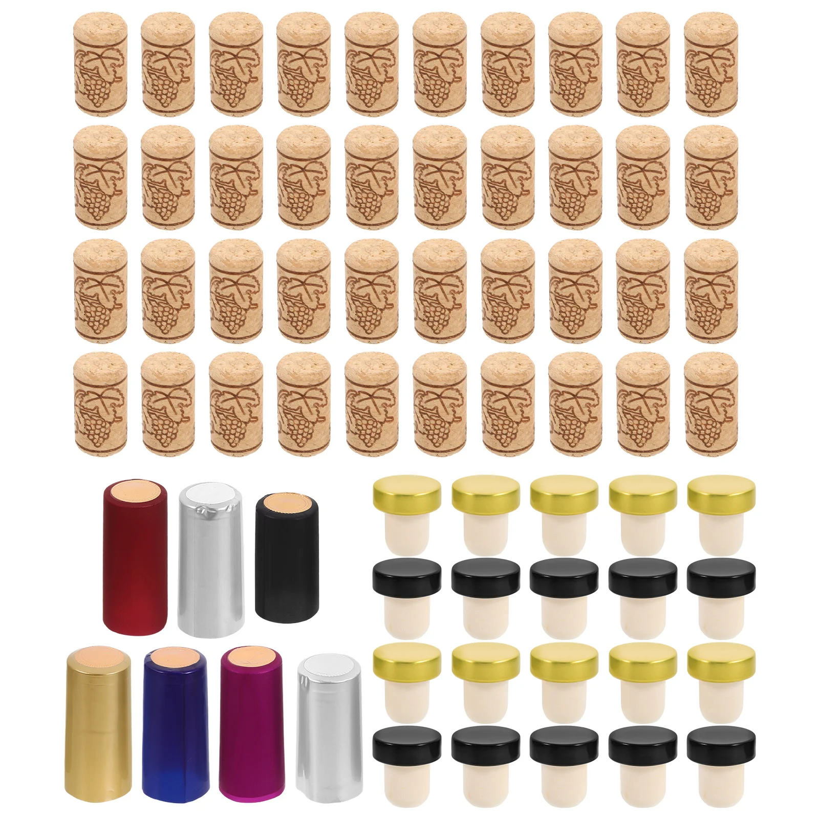

T Shaped Bottle Corks Reusable PVC Soft Wood Stoppers Sealer for Home Cellar Bottle Capsules Cruises Sealer Kit
