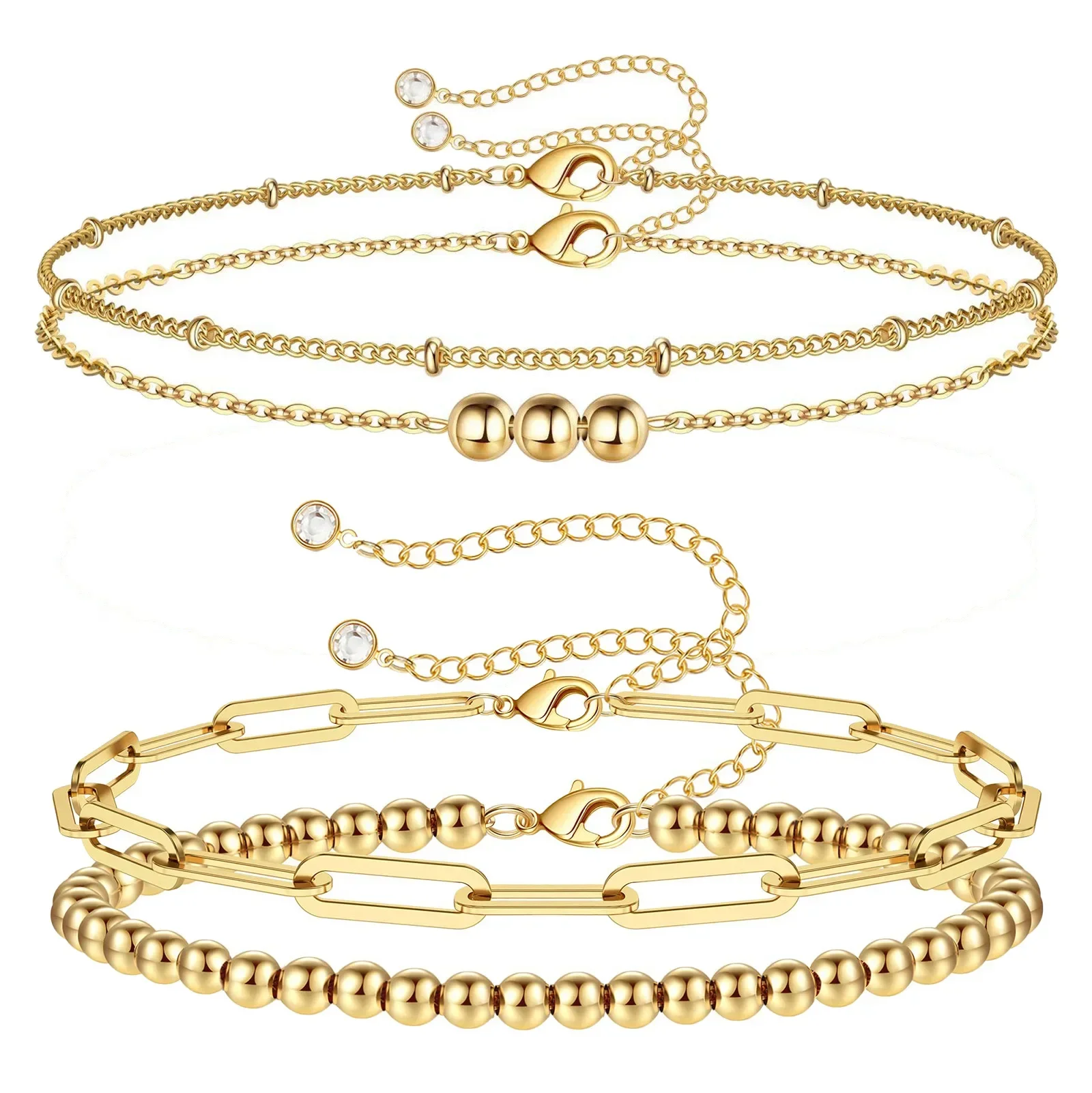 

LVB12 Snake Chain Bracelets for Women Trend Gold Plated Stainless Steel Cuban Bracelet