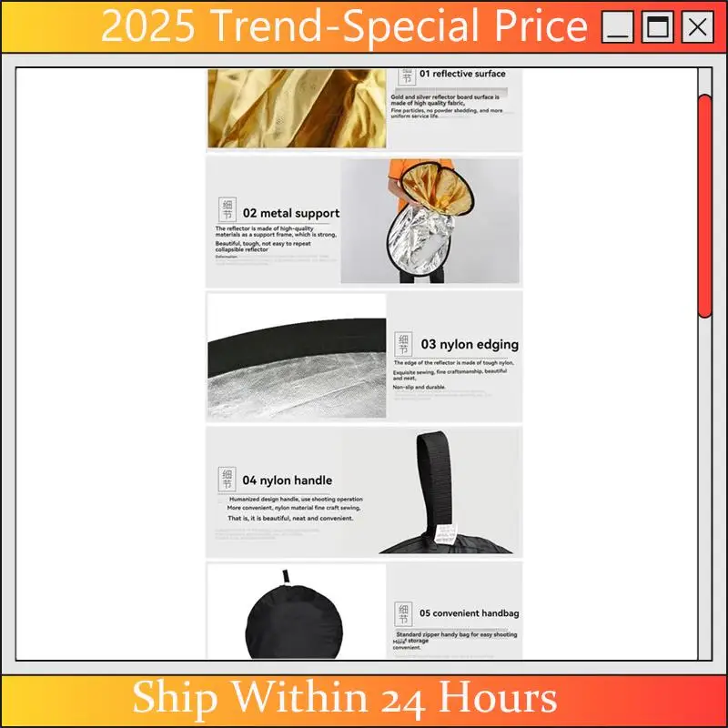 

CHYY Top 60X90cm 5 In 1 Portable Photography Reflector For Studio Outdoor Reflector Photography Accessories