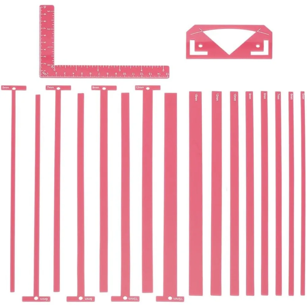 مجموع 18 قطعة أداة تجليد الكتب أداة تجليد الكتب سهلة سكرابوكينغ أداة T-شكل الحكام غلاف الكتاب دليل لصنع الكتب مع العمود الفقري #1