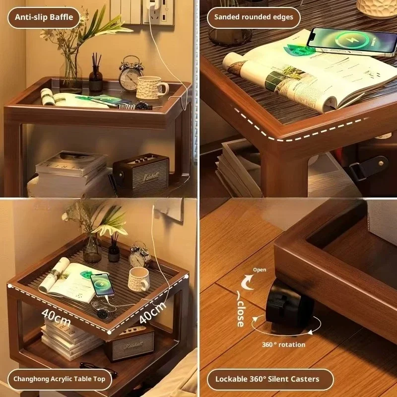 New simple and creative bedside table bedroom moving living room storage rack