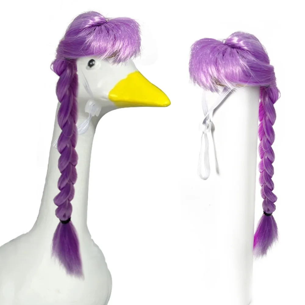 

Creative Braid Wig Pet Wigs Porch Goose Outfit Photography Gooses Hairpiece Gooses Headwears Goosey Decoration