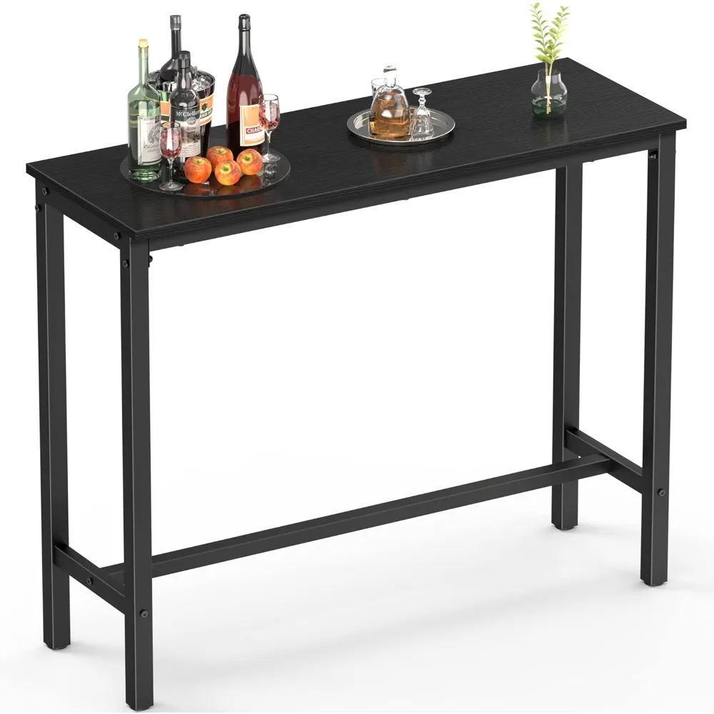 

39" Pub Table - Rectangular Bar Height Table for Narrow Spaces | High Top Console & Dining Coffee Table