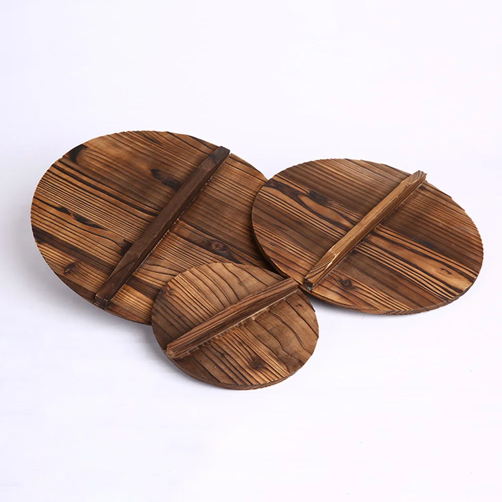 

Wooden Pot Lid Anti Oil Splashing Cover Protector Anti Scald Kitchen Gadget Cooking Tool With Large Handle 31X31X1.6 Heat