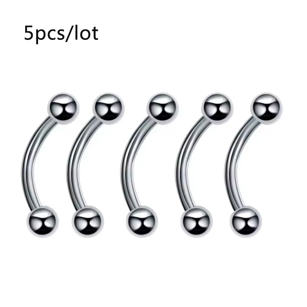 5/16 Stück/Set Körperschmuck Gebogene Nasen-, Ohr-, Bauch-, Lippen-, Zungenringe Set Edelstahl Bauchnabel-, Augenbrauen-Piercings Oreja – Detail 7