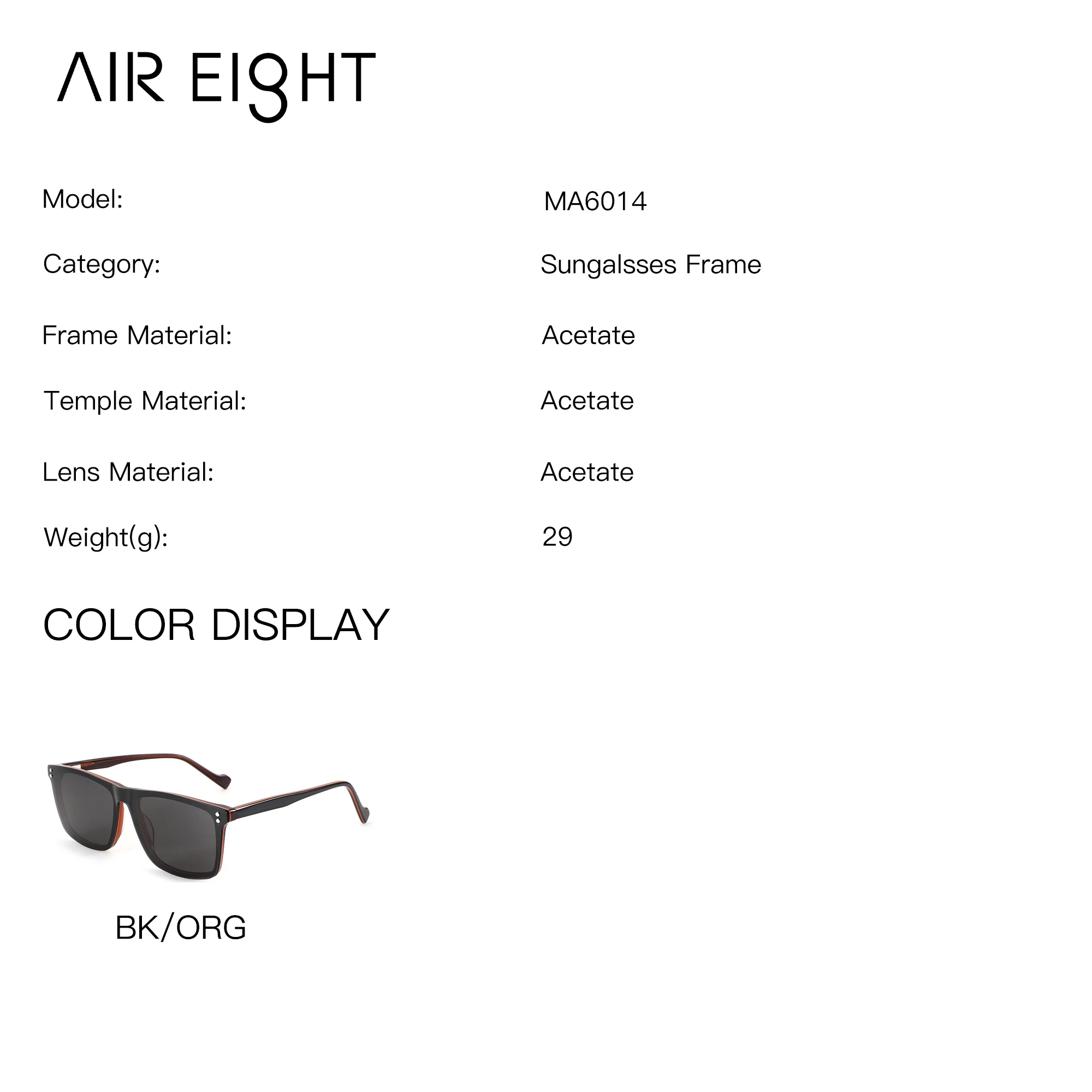 AIREIGHT M Size Acetate Square Frames Clip On Prescription Glasses For Men Myopia UV400 Graduated Eyeglasses Progressive Lenses