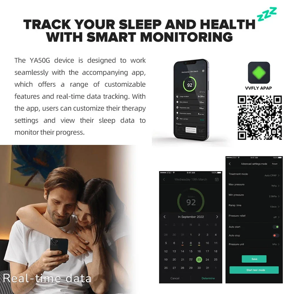 Mini CPAP Machine Bluetooth Ventilator Anti Snoring  Sleep Mask Apnea  Sleep Apnea Syndrome Breathing Respirator And Sleep Aid