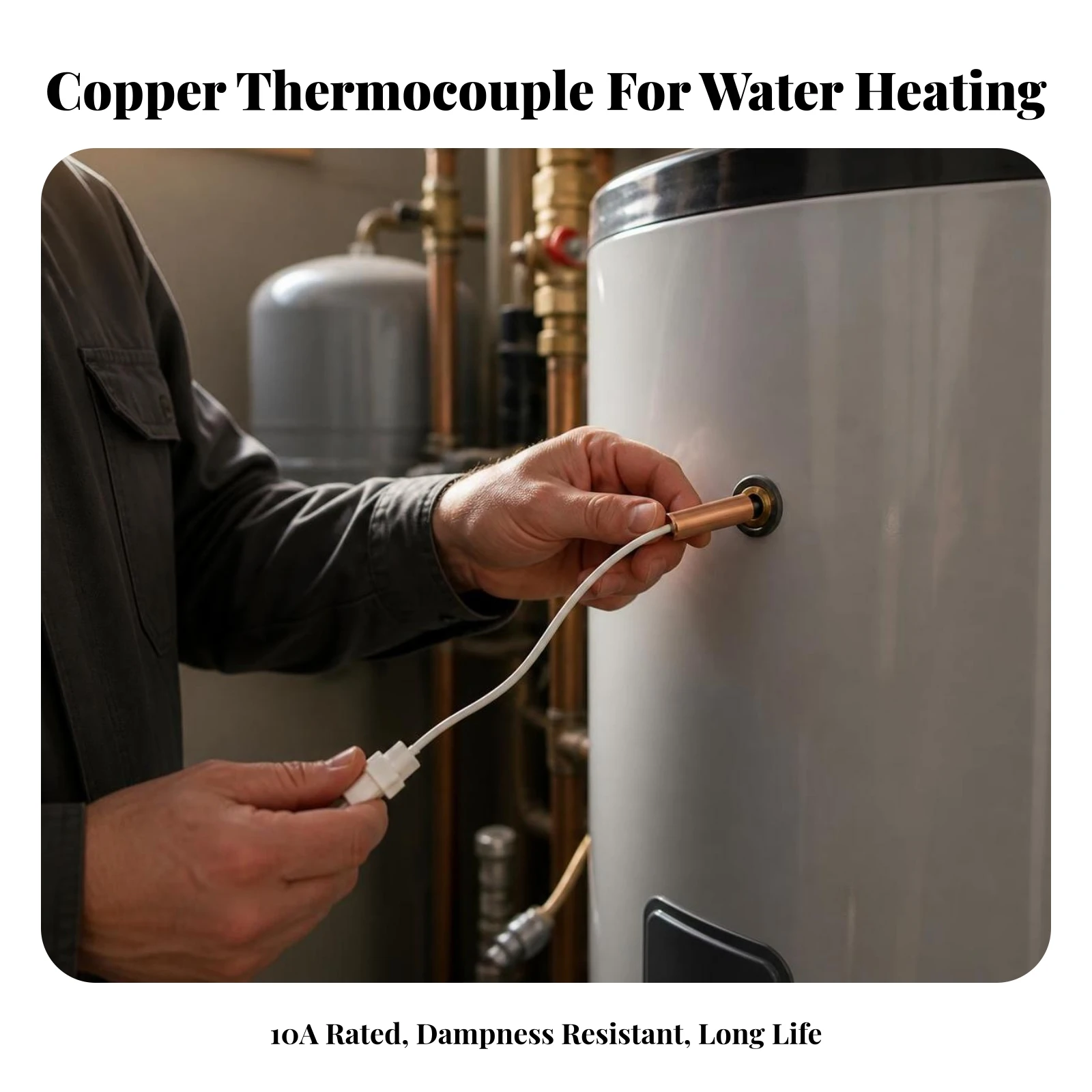 Thermistor Temperature Sensor Digital Thermistor with Copper Probe Water Heater Sensor Flame-Retardant Wireless