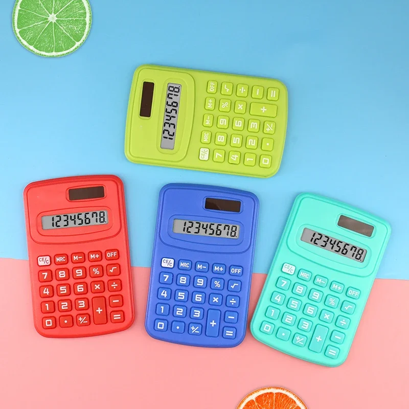 Mini Calculator Children's Portable Calculator Candy Color Design Cute 8 Digits LED Calculatrice Student Calculator