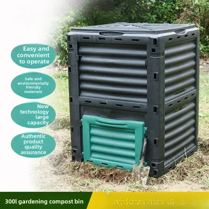 Aerobic Compost Bin for Garden - Organic Fertilizer Fermenter & Yard Waste Collection Barrel for Kitchen Scraps