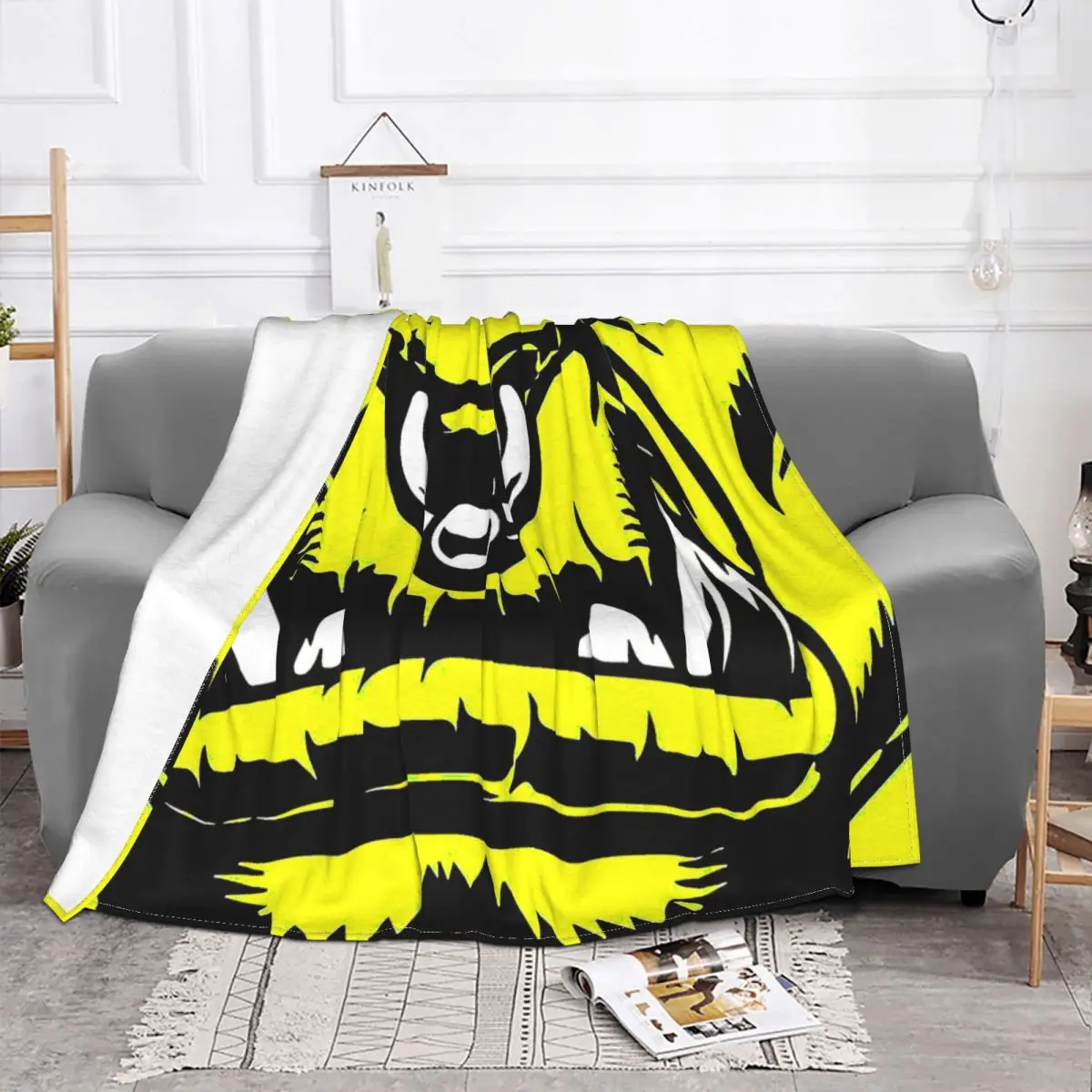 WoW Orc Face Yellow Blanket World of Warcraft Role-playing Game Fleece Plush Summer Cute Thin Throw Blankets For bed Rug Piece