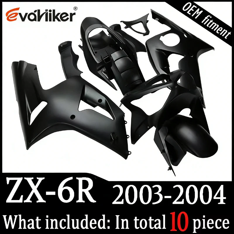 

Комплект обтекателей для мотоцикла Kawasaki ZX-6R 2003-2004, зеленый с серебристым, из АБС-пластика, литые панели