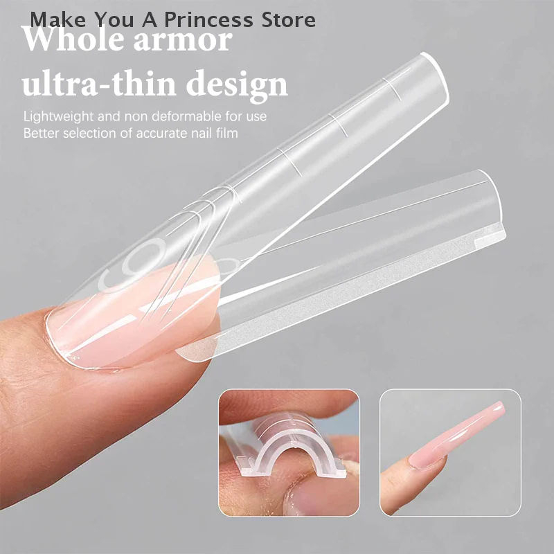 ساندويتش أشكال أظافر مزدوجة 280 قطعة 14 حجم ملحقات-أشكال مزدوجة نعش اللوز أشكال أظافر قالب علوي قالب سفلي #3