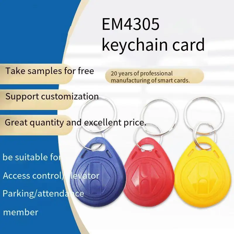 10/100Pcs ID T5577 125KHz Key Blank Chip Copy Rewritable Writable EM4305 Keyfobs RFID Tag Ring Card Proximity Token Access